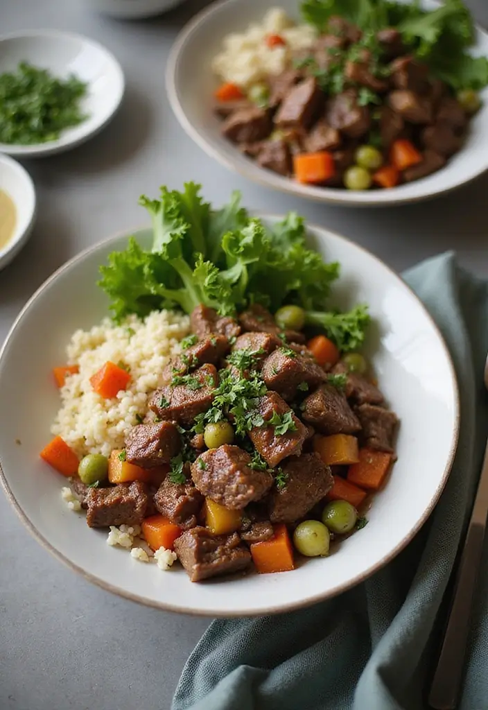 28 Beef Make Ahead Freezer Meal Recipes for Dinner 28 28 Beef Make Ahead Freezer Meal Recipes for Dinner - 28. Beef and Cauliflower Rice Bowls