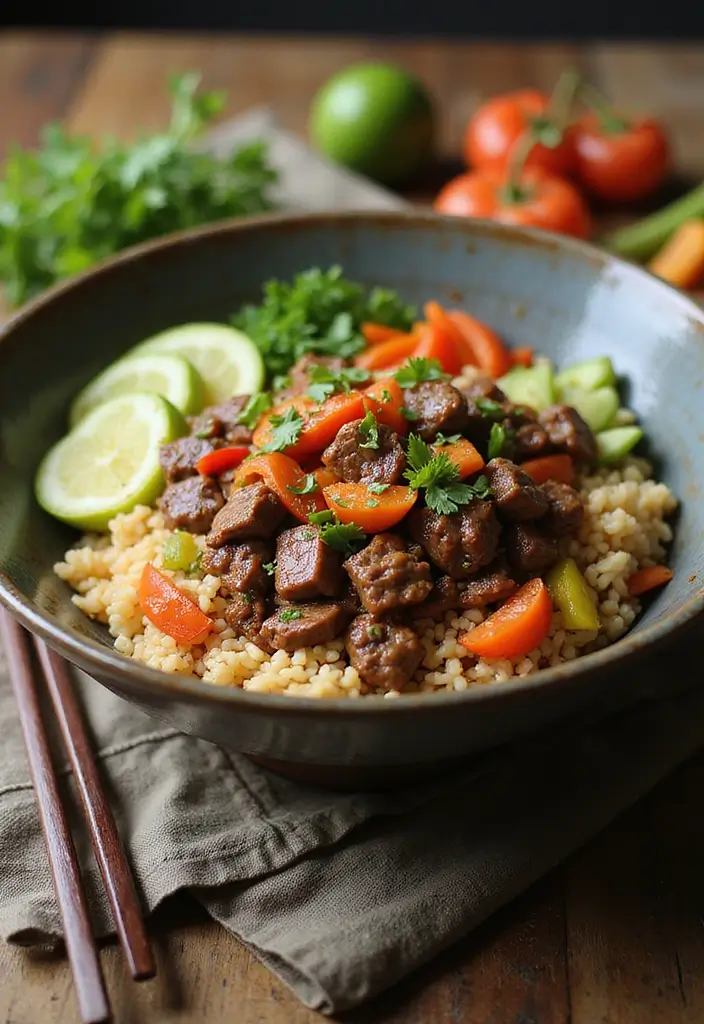 28 Beef Make Ahead Freezer Meal Recipes for Dinner 7 28 Beef Make Ahead Freezer Meal Recipes for Dinner - 7. Asian Beef Bowls