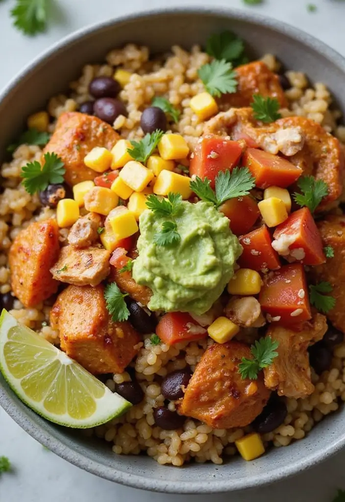 28 Chicken Freezer Dump Meal Recipes for Busy Nights 15 28 Chicken Freezer Dump Meal Recipes for Busy Nights - 15. Chipotle Chicken Bowls