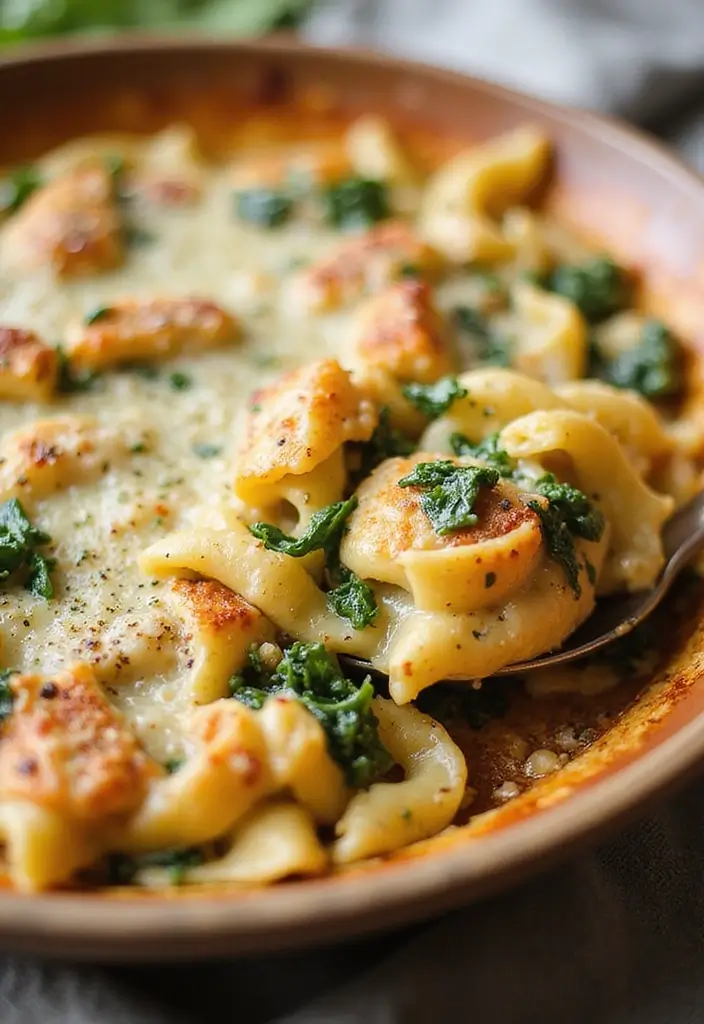 28 Chicken Freezer Dump Meal Recipes for Busy Nights 23 28 Chicken Freezer Dump Meal Recipes for Busy Nights - 23. Chicken and Spinach Pasta Bake