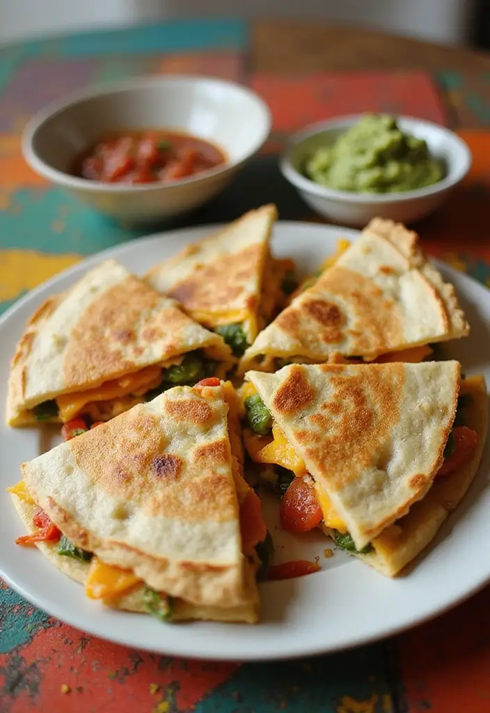 28 Family Friendly Freezer Meal Recipes That Everyone Will Enjoy - 10. Easy Vegetable and Cheese Quesadillas