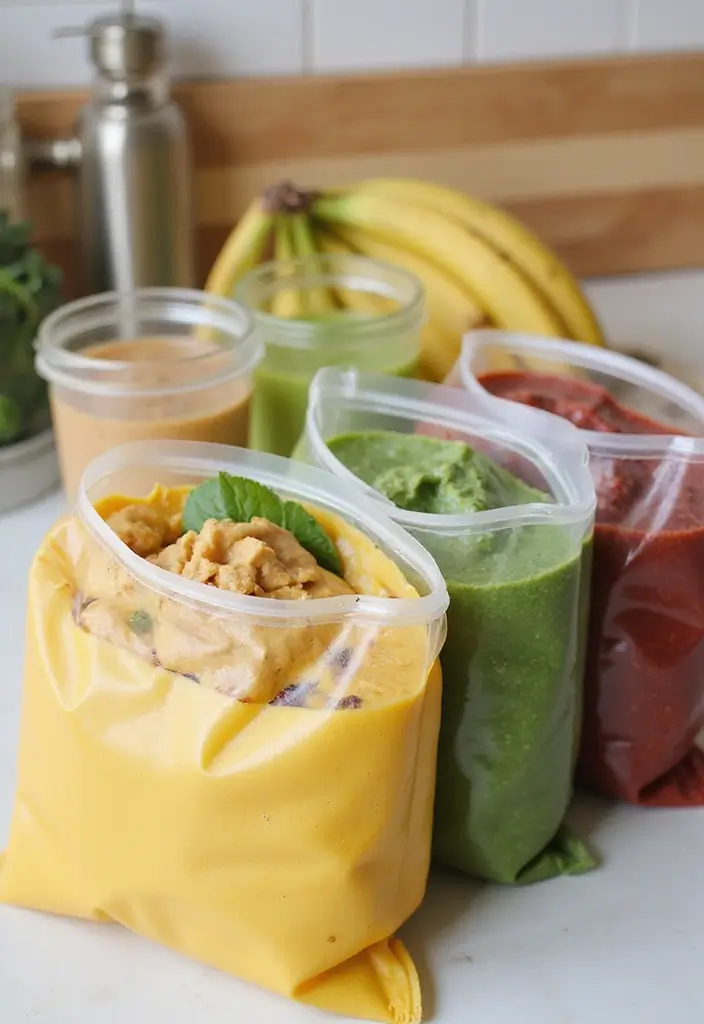 28 Family Friendly Freezer Meal Recipes That Everyone Will Enjoy - 14. Peanut Butter Banana Smoothie Packs