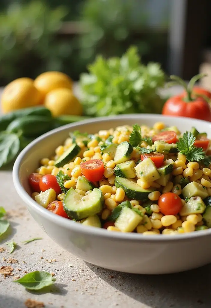 28 Family Friendly Freezer Meal Recipes That Everyone Will Enjoy - 23. Zucchini and Corn Salad