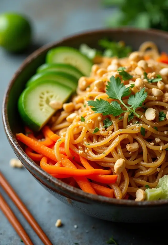 28 Family Friendly Freezer Meal Recipes That Everyone Will Enjoy - 24. Thai Peanut Noodles