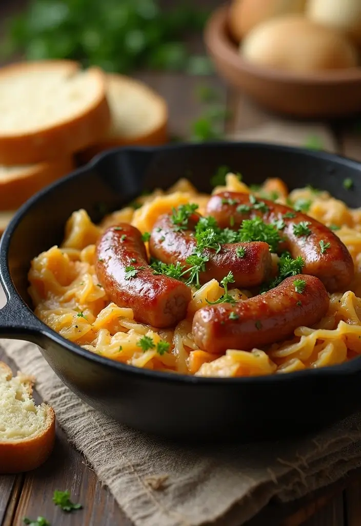 28 Healthy Crockpot Freezer Meals for Two That Save Time - 11. Cabbage and Sausage Skillet