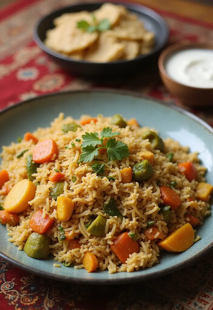 28 Healthy Crockpot Freezer Meals for Two That Save Time - 17. Vegetable Biryani