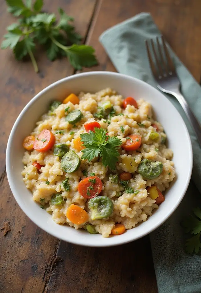 28 Healthy Crockpot Freezer Meals for Two That Save Time - 24. Garden Vegetable Risotto