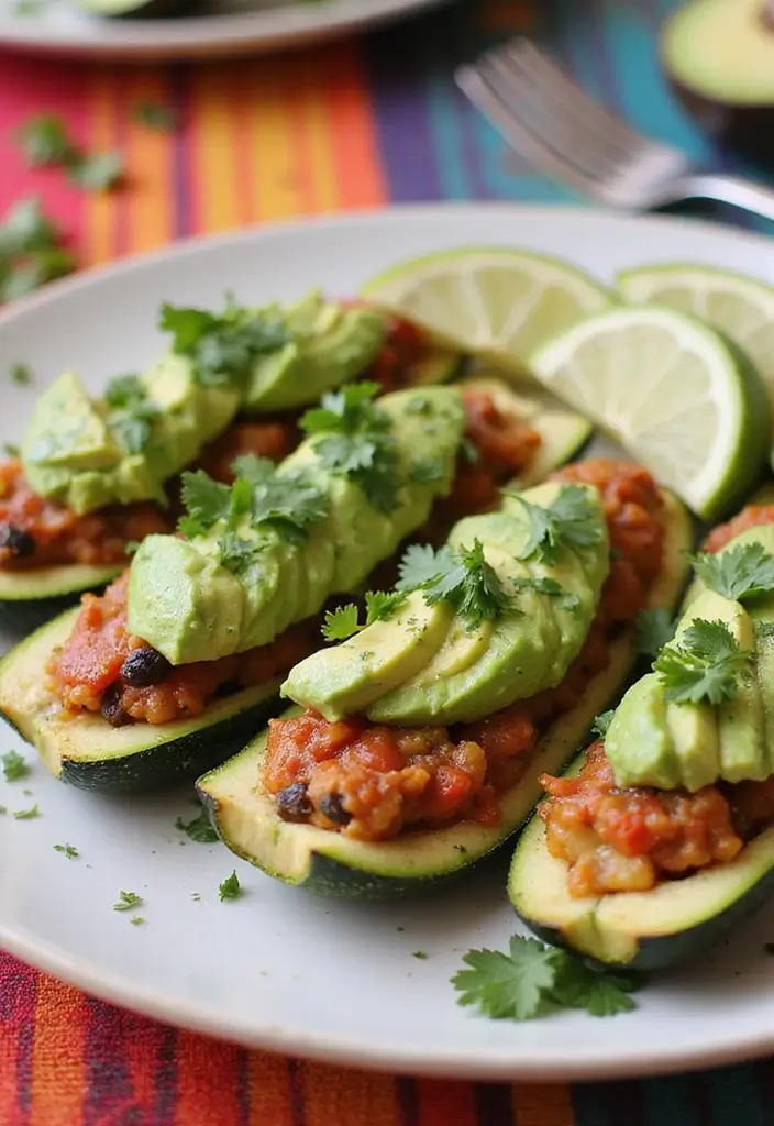 28 Healthy Crockpot Freezer Meals for Two That Save Time - 28. Fajita Stuffed Zucchini