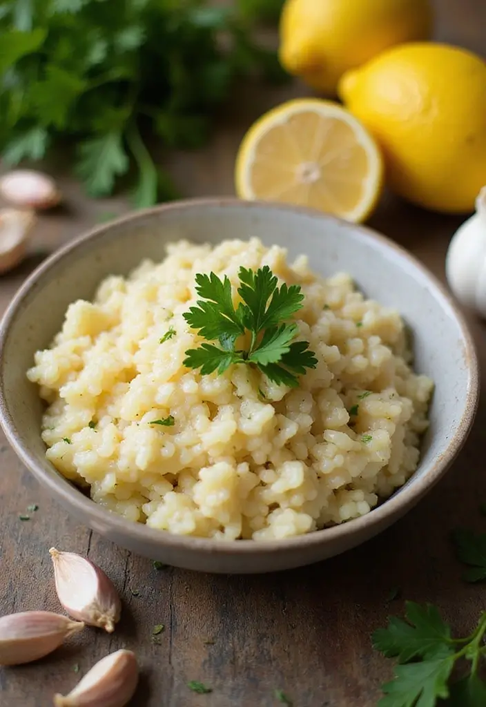 28 Healthy Crockpot Freezer Meals for Two That Save Time - 8. Lemon Garlic Risotto