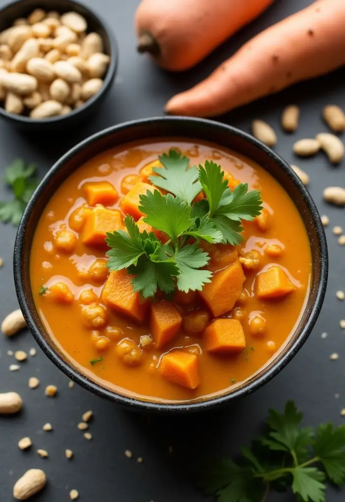 28 Healthy Crockpot Freezer Meals for Two That Save Time - 9. Thai Peanut Sweet Potato Stew