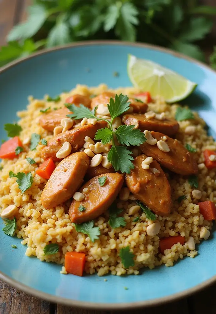 28 Heat and Eat Freezer Meal Ideas for Busy Families - 17. Thai Peanut Chicken