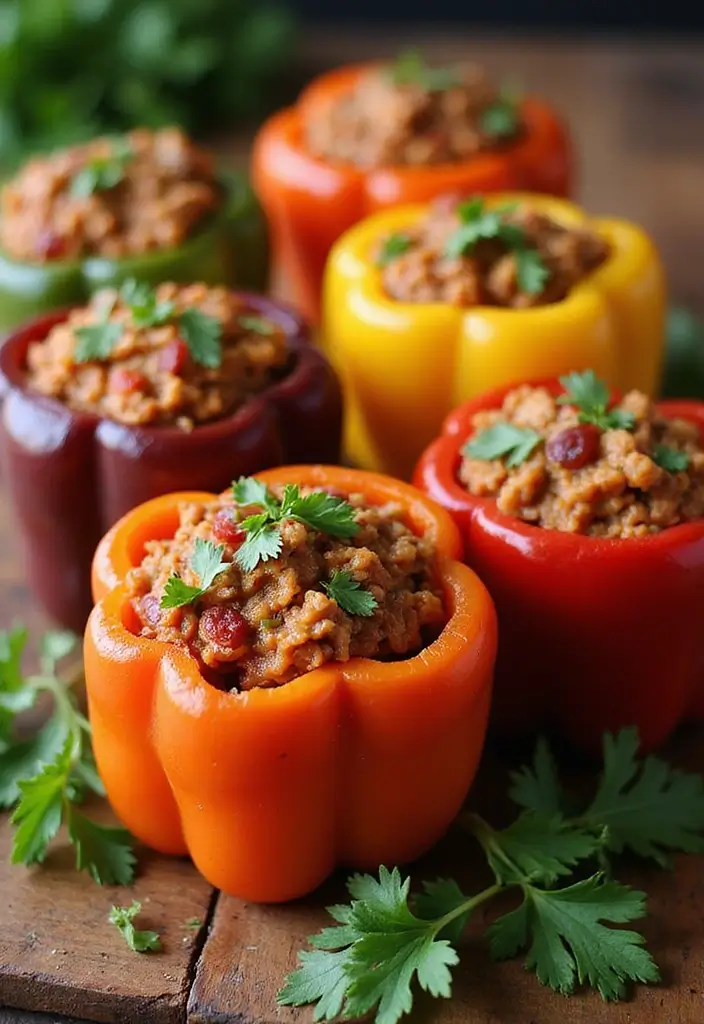 28 Heat and Eat Freezer Meal Ideas for Busy Families - 18. Stuffed Bell Peppers