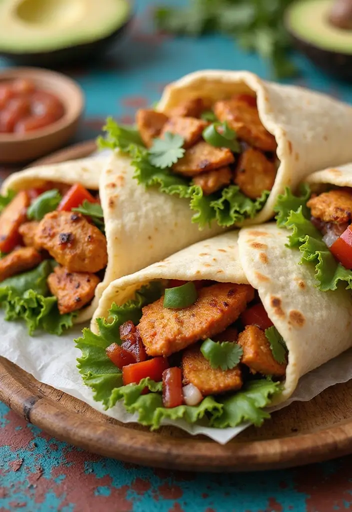 28 Heat and Eat Freezer Meal Ideas for Busy Families - 19. Fajita Chicken Wraps