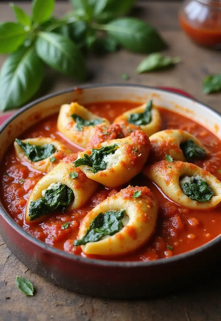 28 Heat and Eat Freezer Meal Ideas for Busy Families - 4. Spinach and Ricotta Stuffed Shells