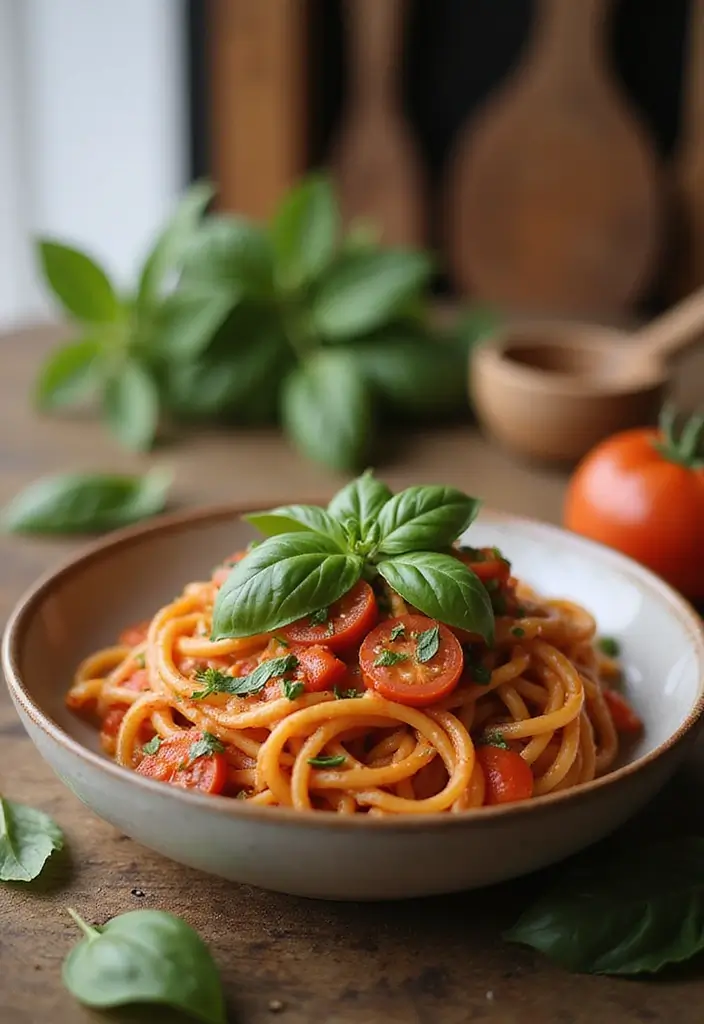 28 Heat and Eat Freezer Meal Ideas for Busy Families - 8. Creamy Tomato Basil Pasta
