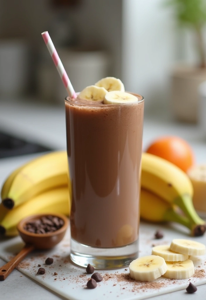 28 Six Sisters Freezer Meal Recipes to Try This Month - 26. Chocolate Banana Protein Smoothie