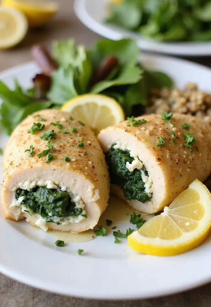 28 Six Sisters Freezer Meal Recipes to Try This Month - 8. Spinach and Feta Stuffed Chicken