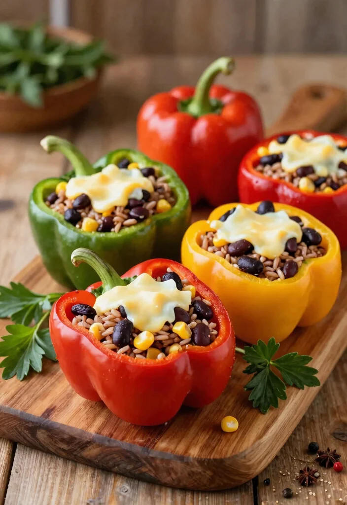 10 Aesthetic Dinner Recipes for Beautiful Everyday Meals - 3. Elegant Stuffed Bell Peppers 1