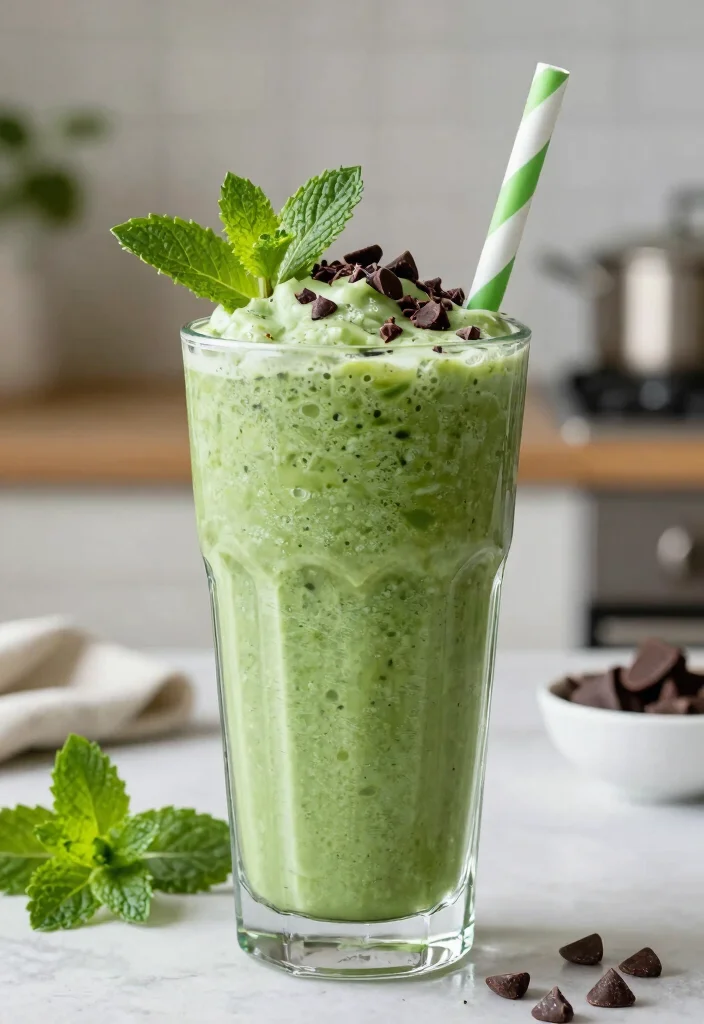 10 Dessert Smoothie Recipes for Creamy Drinkable Treats 56 10 Dessert Smoothie Recipes for Creamy Drinkable Treats 6. Mint Chocolate Chip Smoothie 0