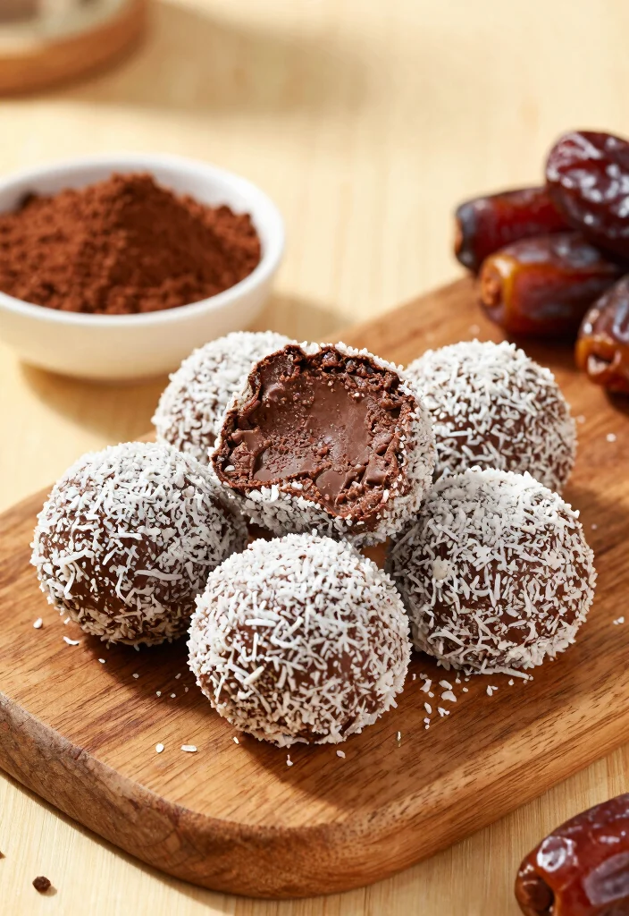 10 Easy Cold Dessert Recipes for No Bake Sweet Fixes - 10. Raw Chocolate Coconut Energy Bites 1