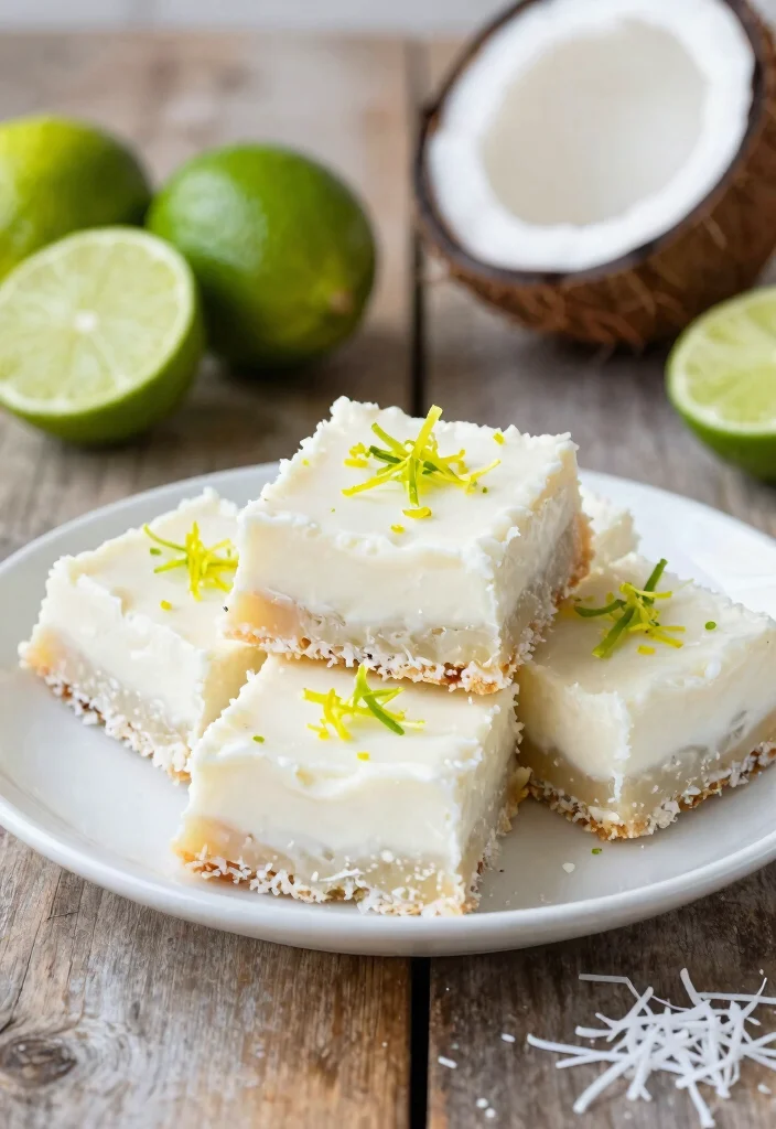 10 Easy Cold Dessert Recipes for No Bake Sweet Fixes - 4. No-Bake Coconut Lime Bars 1