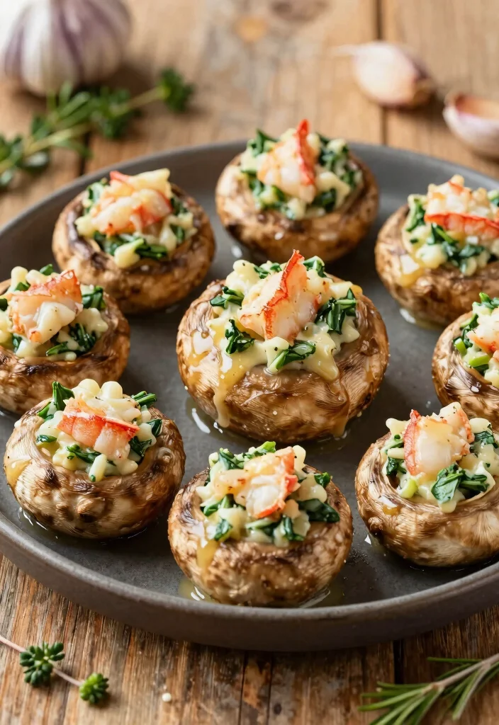 10 Keto Lobster Recipes for Elegant Low Carb Meals - 6. Lobster and Spinach Stuffed Mushrooms 1