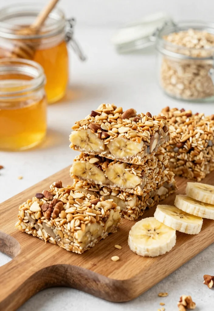 10 Ripe Banana Dessert Recipes for Naturally Sweet Baking - 9. Banana and Nut Granola Bars 1