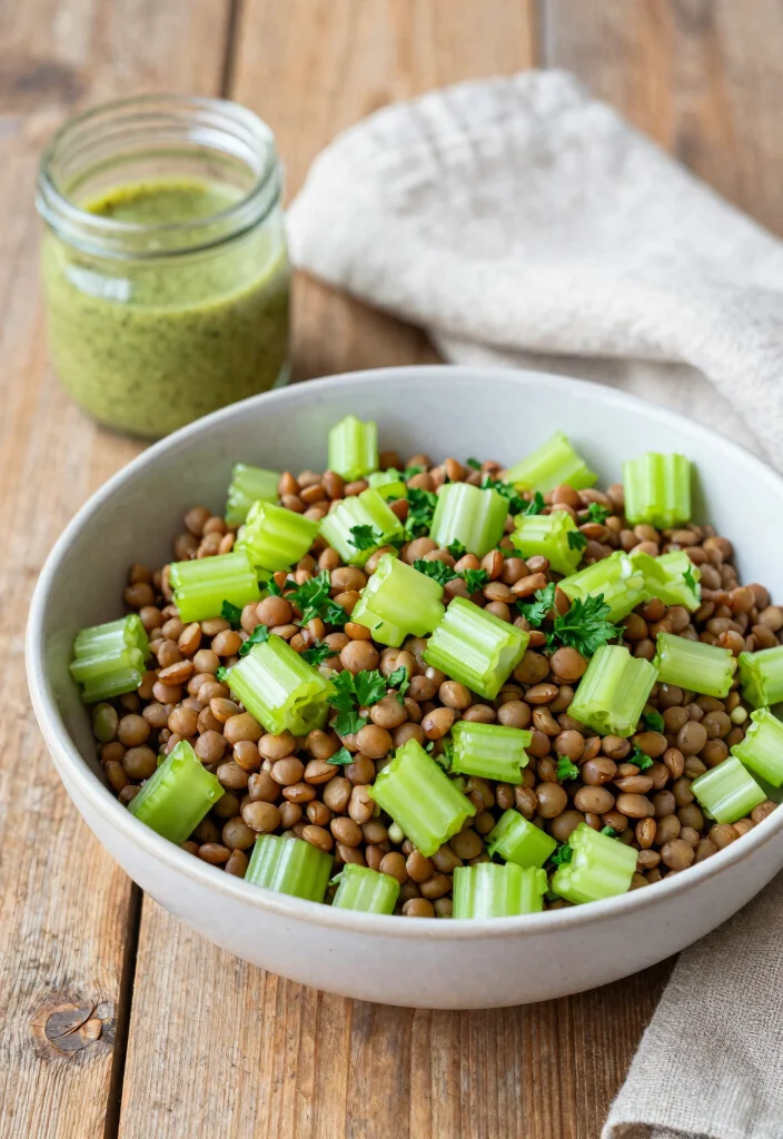 10 Vegan Celery Recipes for Light Crunchy Dishes - 6. Celery and Lentil Salad 1
