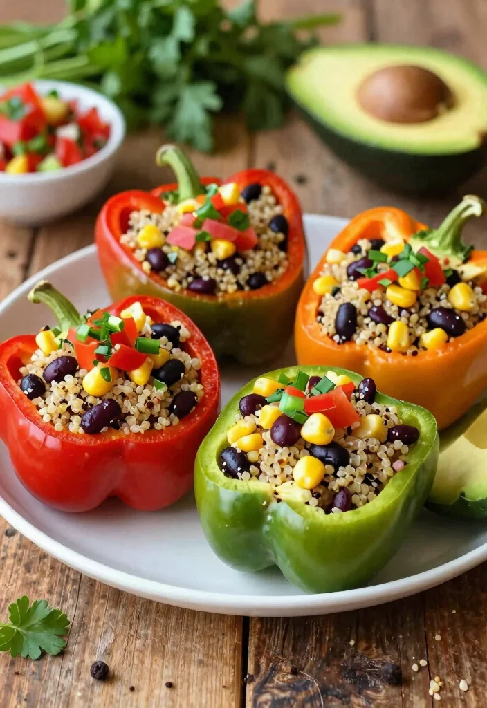 10 Vegan Fast Food Recipes Made Healthier at Home - 9. Flavorful Stuffed Peppers 1