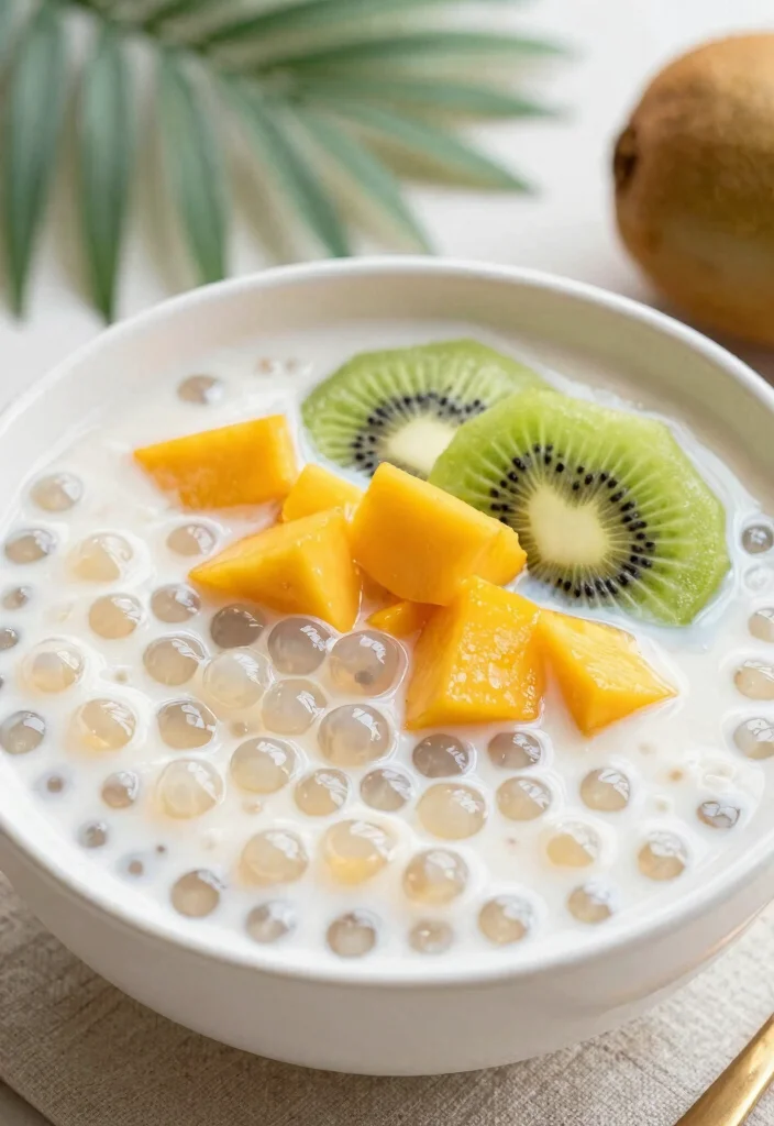 12 Brazilian Dessert Recipes with Traditional Sweet Flavors - 9. Tapioca Pudding – Smooth and Chewy Delight 1