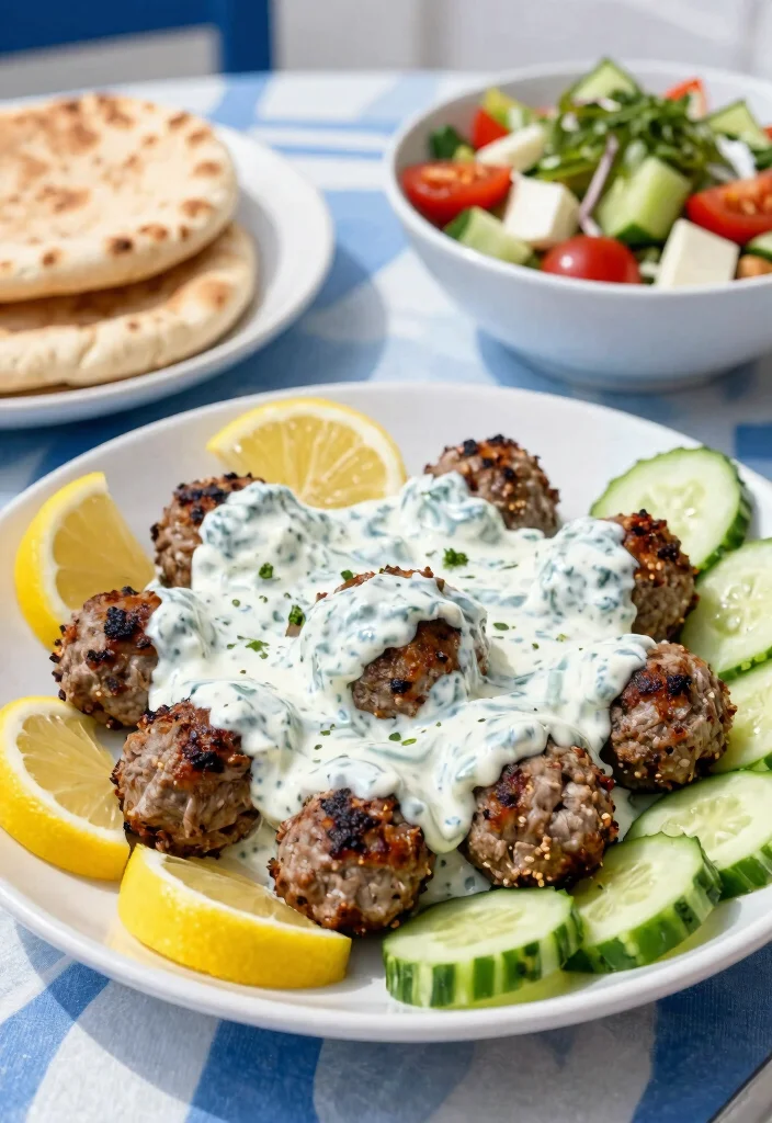 12 Dinner Meatball Recipes for Classic Comfort Nights - 7. Greek Meatballs with Tzatziki Sauce 1