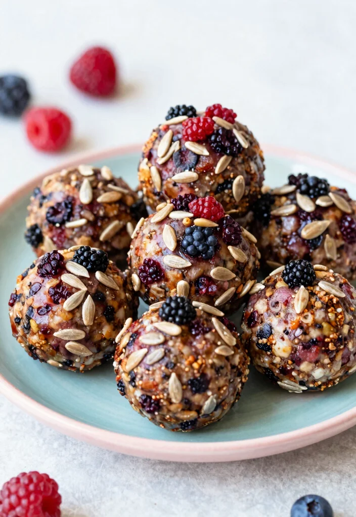 12 Healthy Oat Energy Ball Recipes for Quick Fuel - 6. Berry Blast Energy Balls 1