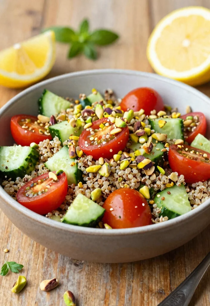 12 Healthy Pistachio Recipes for Nutty Balanced Meals - 1. Pistachio & Quinoa Salad 1