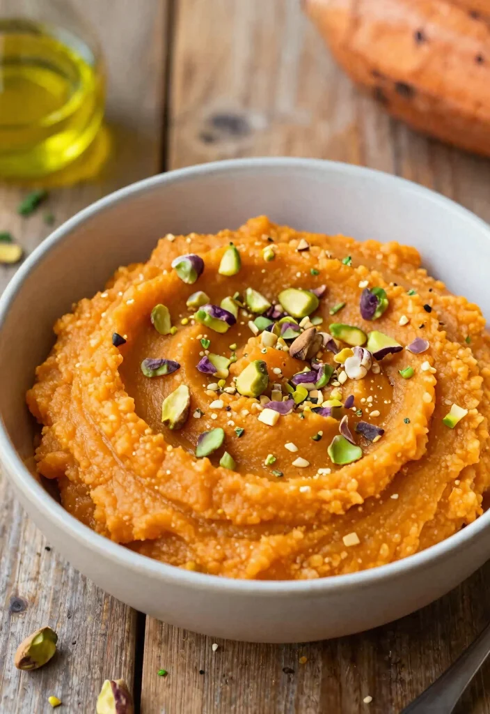 12 Healthy Pistachio Recipes for Nutty Balanced Meals - 10. Pistachio & Sweet Potato Mash 1