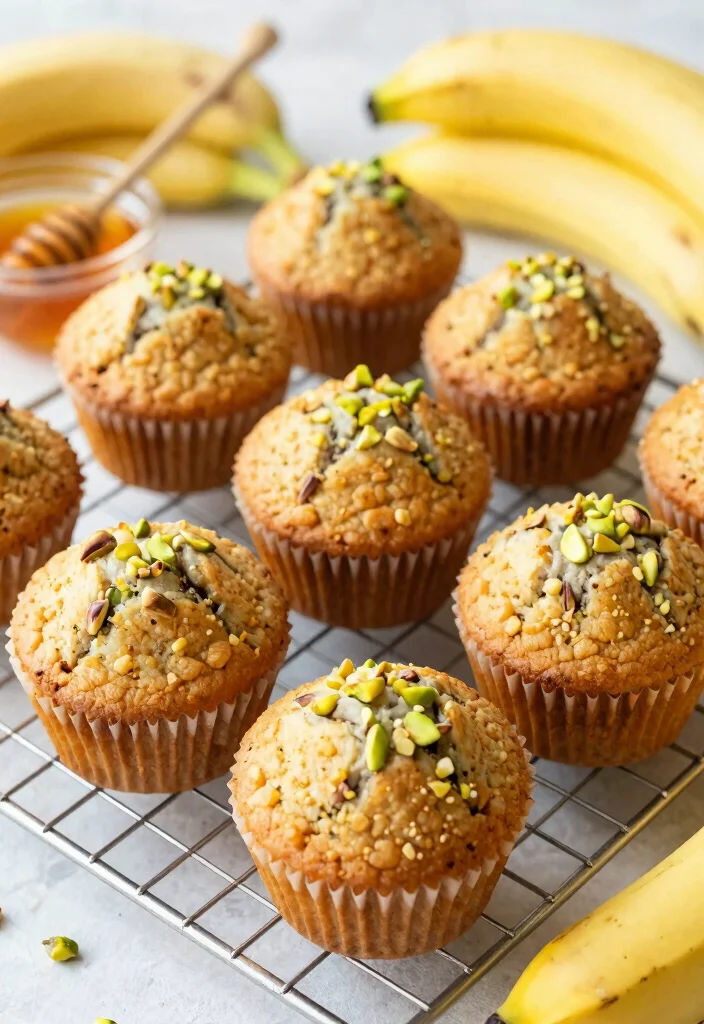 12 Healthy Pistachio Recipes for Nutty Balanced Meals - 5. Pistachio Banana Muffins 1