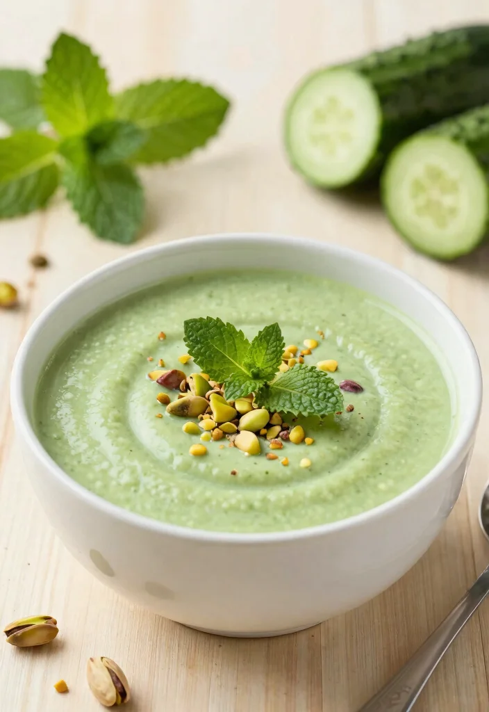 12 Healthy Pistachio Recipes for Nutty Balanced Meals - 8. Chilled Pistachio Soup 1
