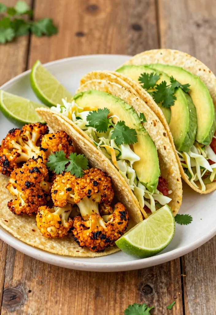 12 Healthy Spicy Recipes for Bold Clean Eating - 2. Fiery Roasted Cauliflower Tacos 1