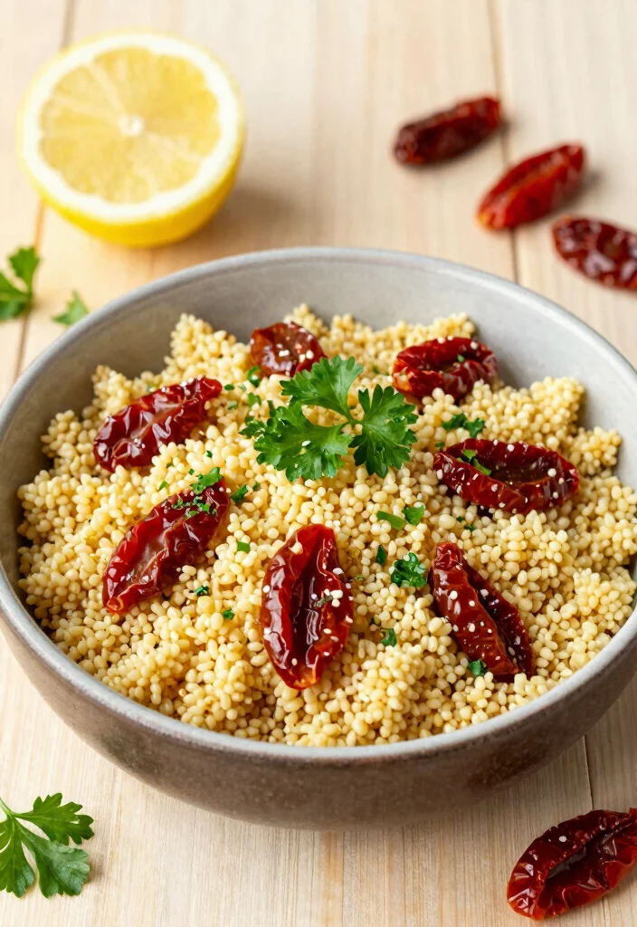 12 Healthy Sun Dried Tomato Recipes for Bold Savory Flavor - 10. Sun Dried Tomato Couscous 1