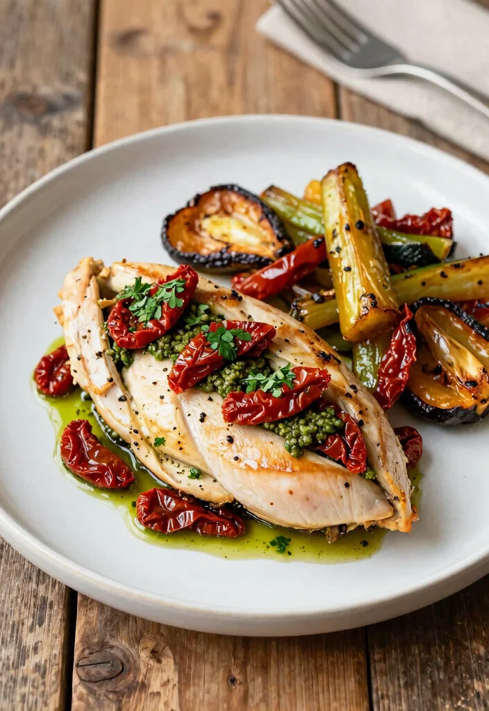 12 Healthy Sun Dried Tomato Recipes for Bold Savory Flavor - 11. Sun Dried Tomato and Pesto Stuffed Chicken 1