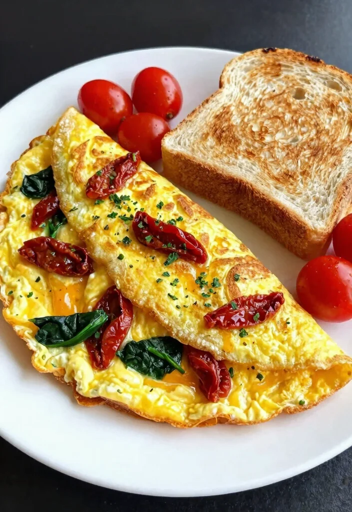 12 Healthy Sun Dried Tomato Recipes for Bold Savory Flavor - 6. Sun Dried Tomato Omelette 1