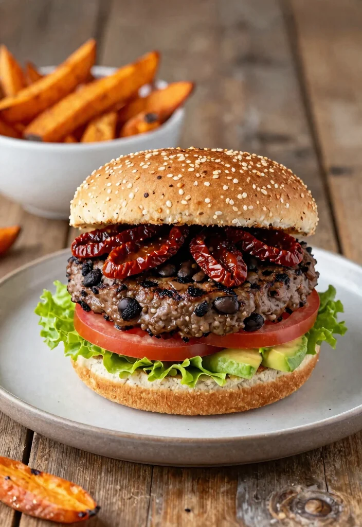 12 Healthy Sun Dried Tomato Recipes for Bold Savory Flavor - 8. Sun Dried Tomato Black Bean Burgers 1