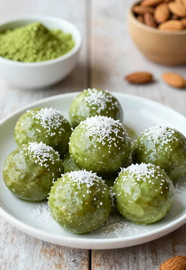 12 Healthy Sweet Treat Recipes for Guilt Free Indulgence - 9. Matcha Coconut Bliss Balls 1