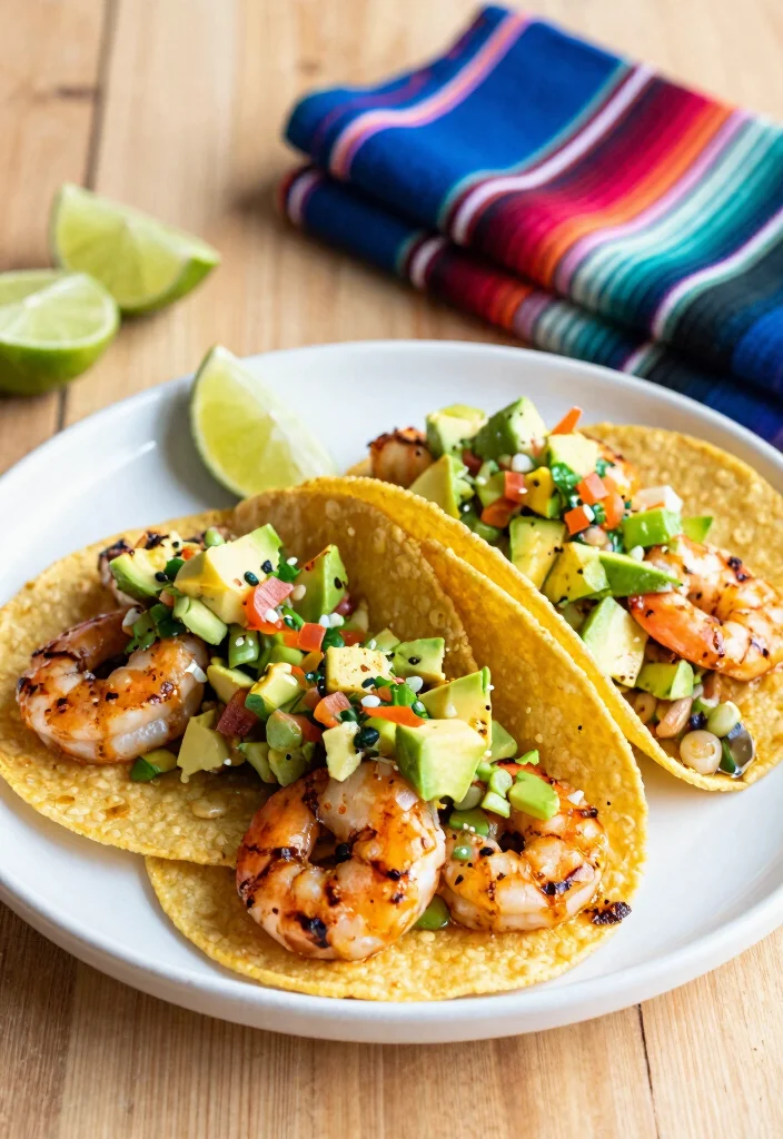 12 Mexican Dinner Recipes with Bold Fresh Flavor - 1. Grilled Shrimp Tacos with Avocado Salsa 1
