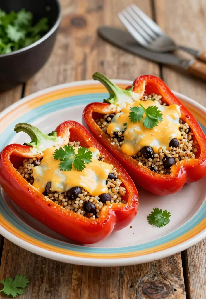 12 Mexican Dinner Recipes with Bold Fresh Flavor - 3. Quinoa and Black Bean Stuffed Peppers 1