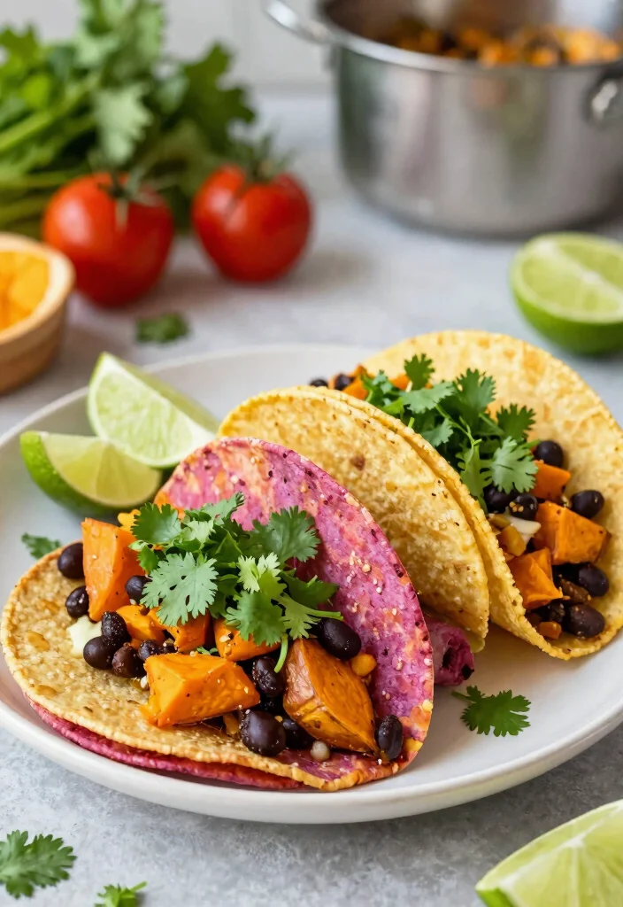 12 Mexican Dinner Recipes with Bold Fresh Flavor - 6. Sweet Potato and Black Bean Tacos 1