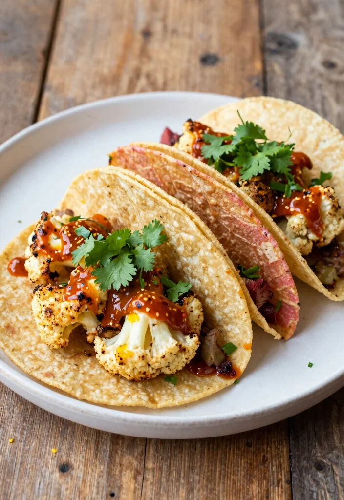 12 Mexican Dinner Recipes with Bold Fresh Flavor - 9. Cauliflower Tacos with Spicy Chipotle Sauce 1