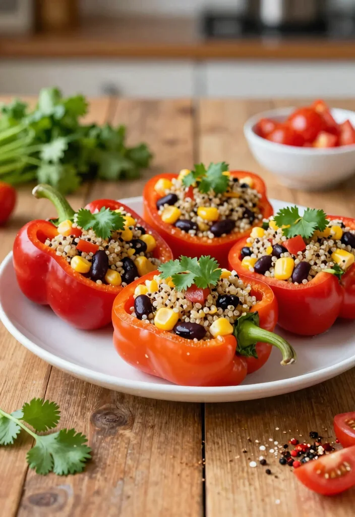 12 Protein Rich Dinner Recipes for Filling Balanced Meals - 1. Quinoa & Black Bean Stuffed Peppers 1