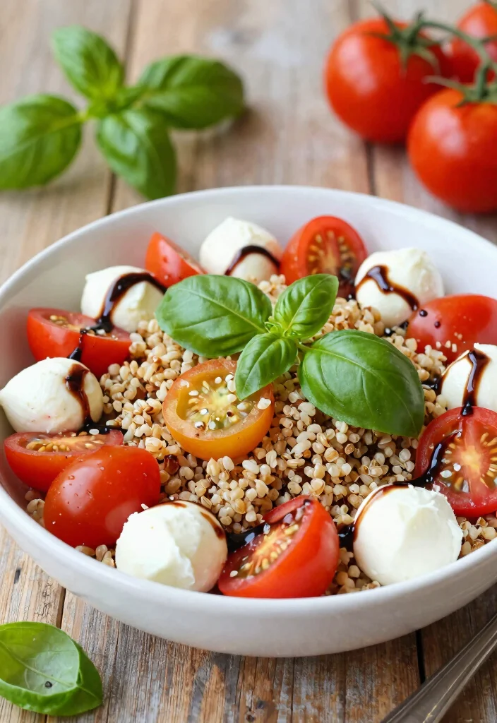 12 Protein Rich Dinner Recipes for Filling Balanced Meals - 12. Caprese Quinoa Salad 1
