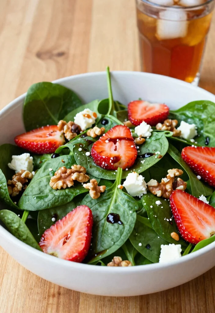 12 Spring Healthy Recipes for Fresh Seasonal Eating 12 12 Spring Healthy Recipes for Fresh Seasonal Eating - 2. Strawberry Spinach Salad with Balsamic Vinaigrette 1