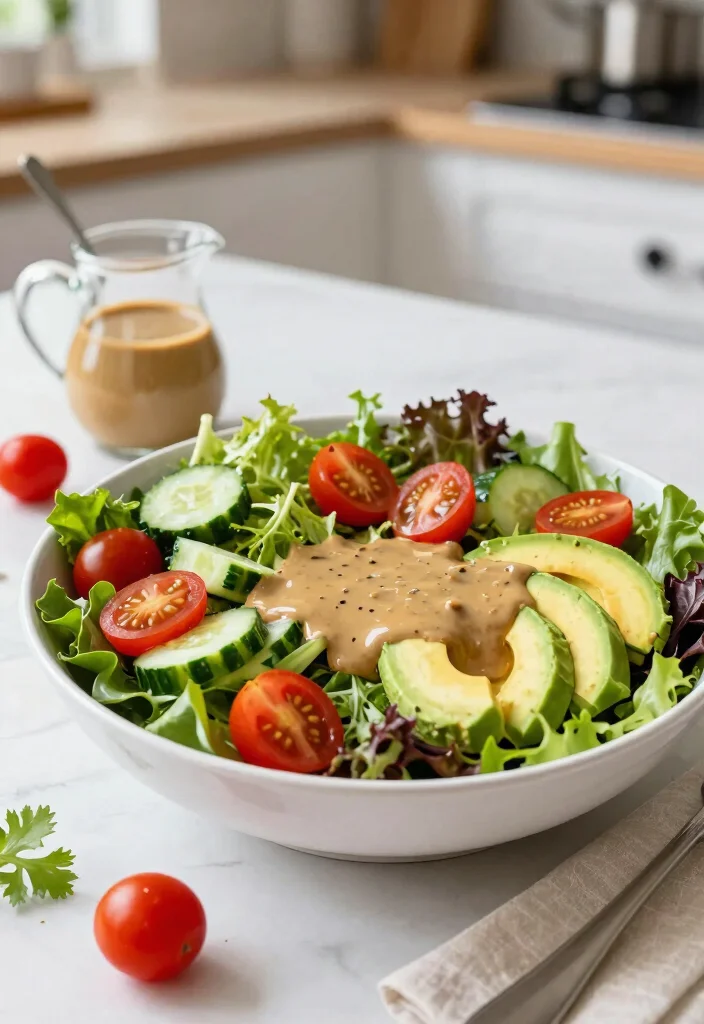 12 Vegan Avocado Recipes for Creamy Plant-Based Meals - 11. Avocado Salad with Tahini Dressing 1